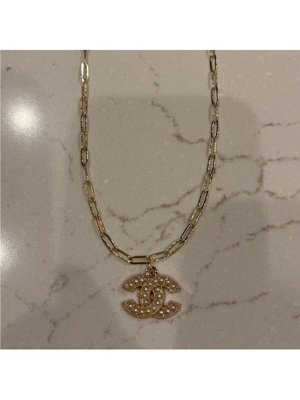 Gold-Tone Pearl-Studded CC Pendant Necklace CHANEL LOVERS!